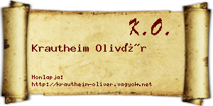 Krautheim Olivér névjegykártya
